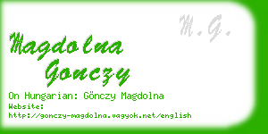 magdolna gonczy business card
